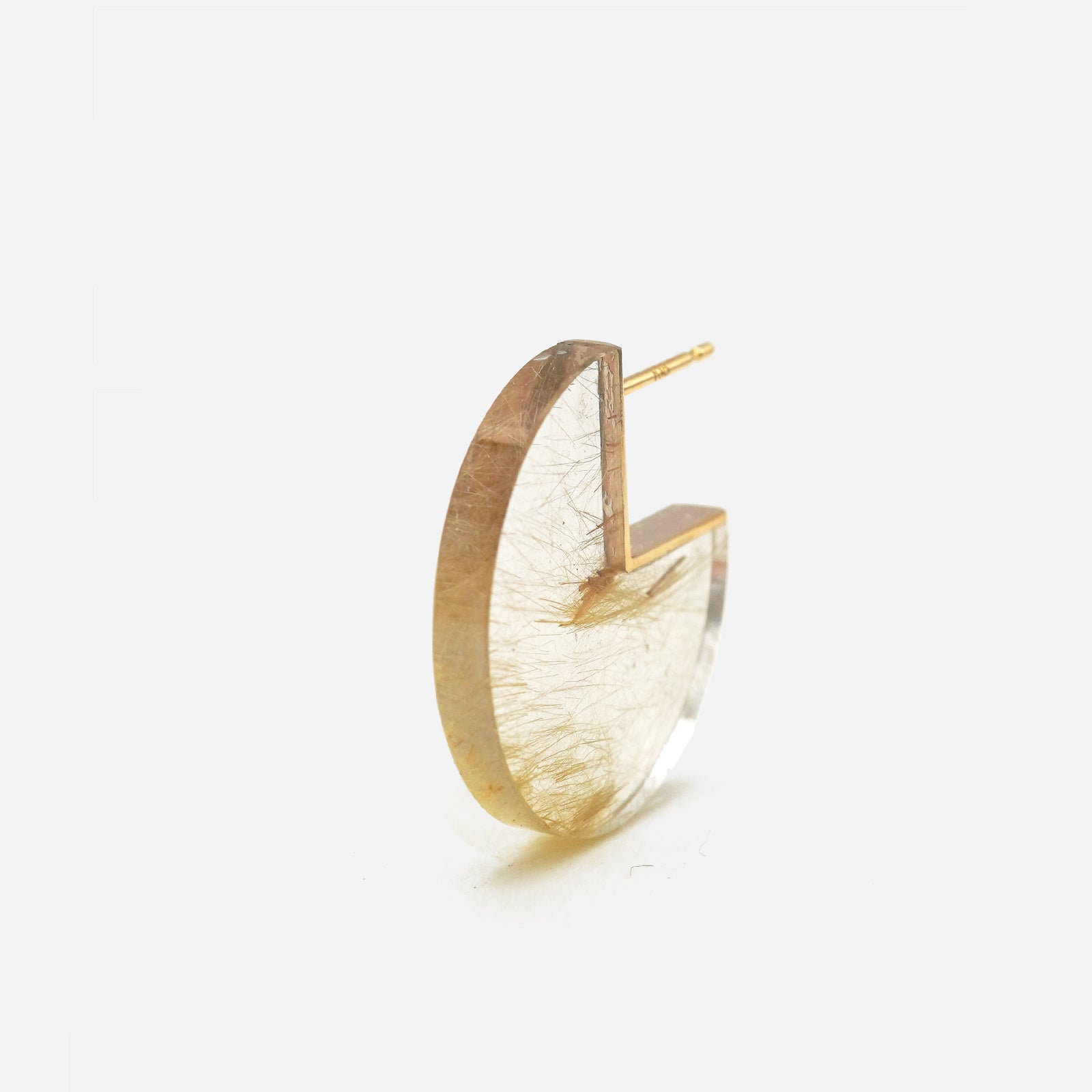 SLICE MINI EARRINGS SINGLE RUTIL QUARTZ #4038