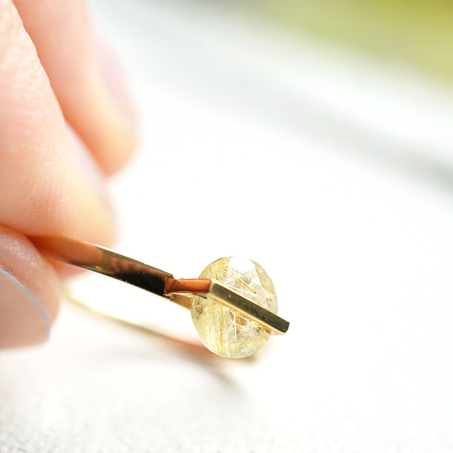 BAND RING RUTILELATED QUARTZ #2603