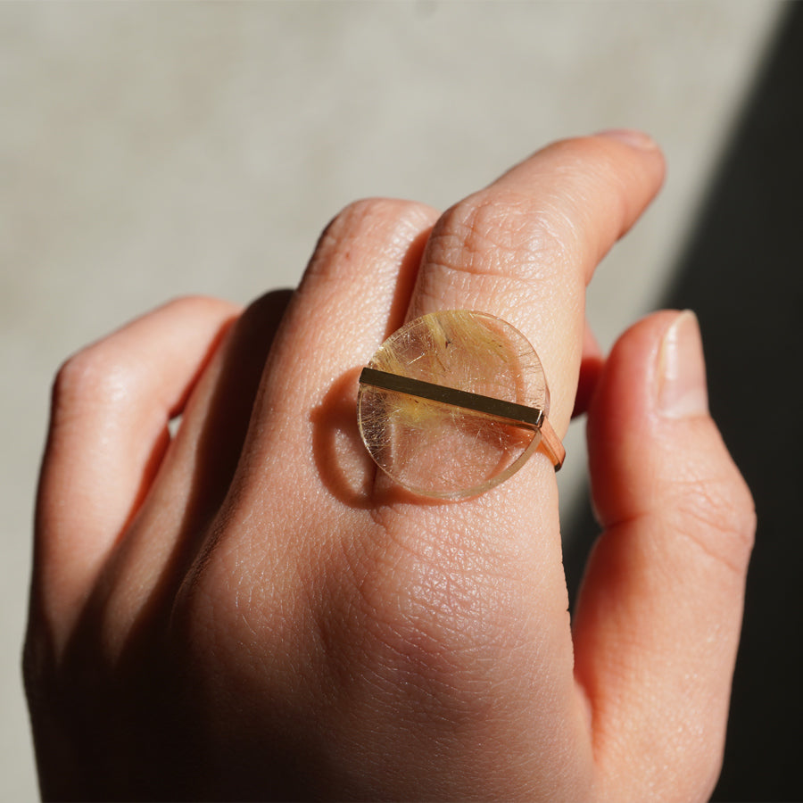 SLICE RING RUTILQUARTZ#4063