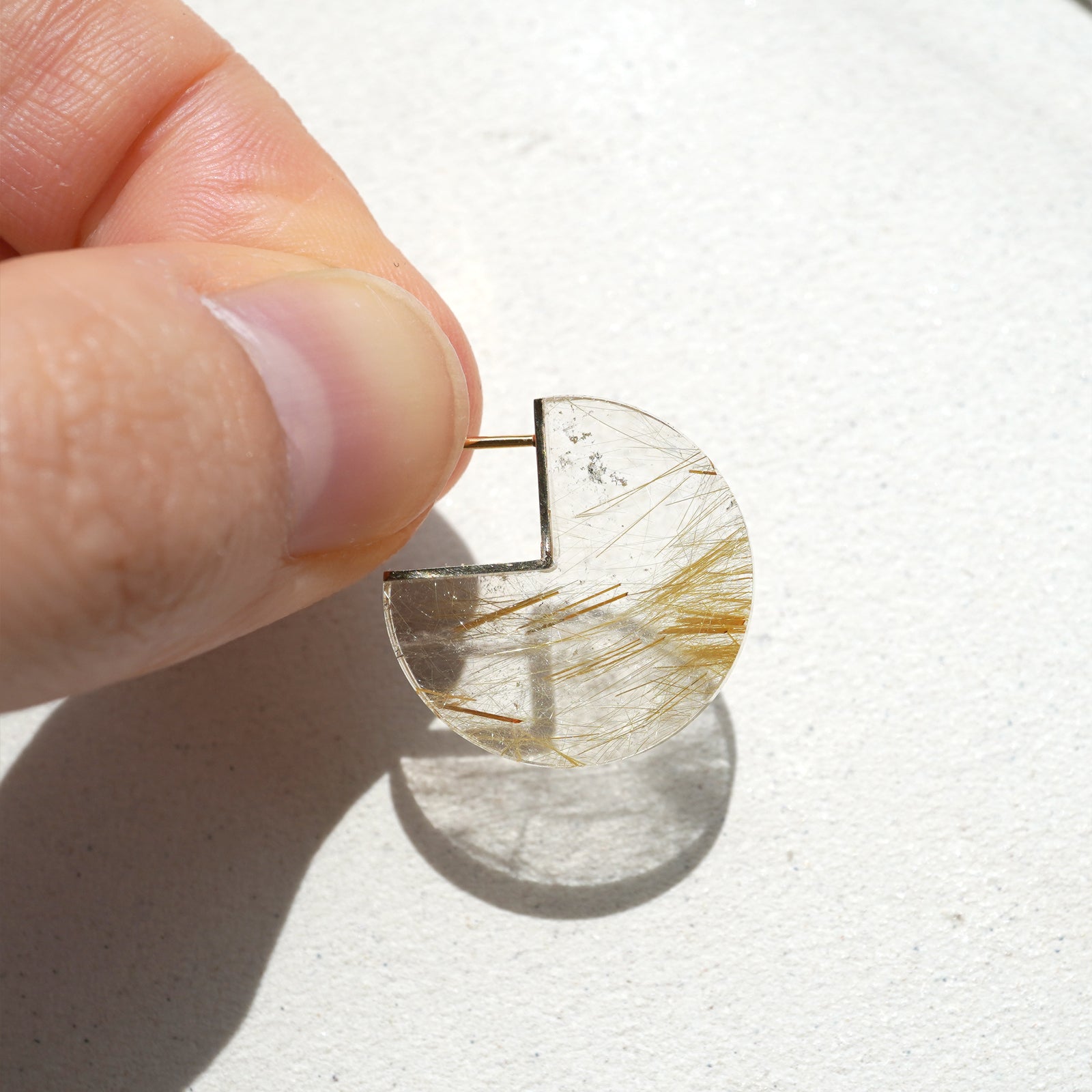 SLICE MINI EARRINGS SINGLE RUTIL QUARTZ #4037