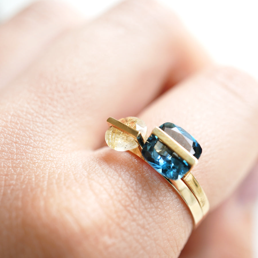 BAND RING RUTILELATED QUARTZ #2603