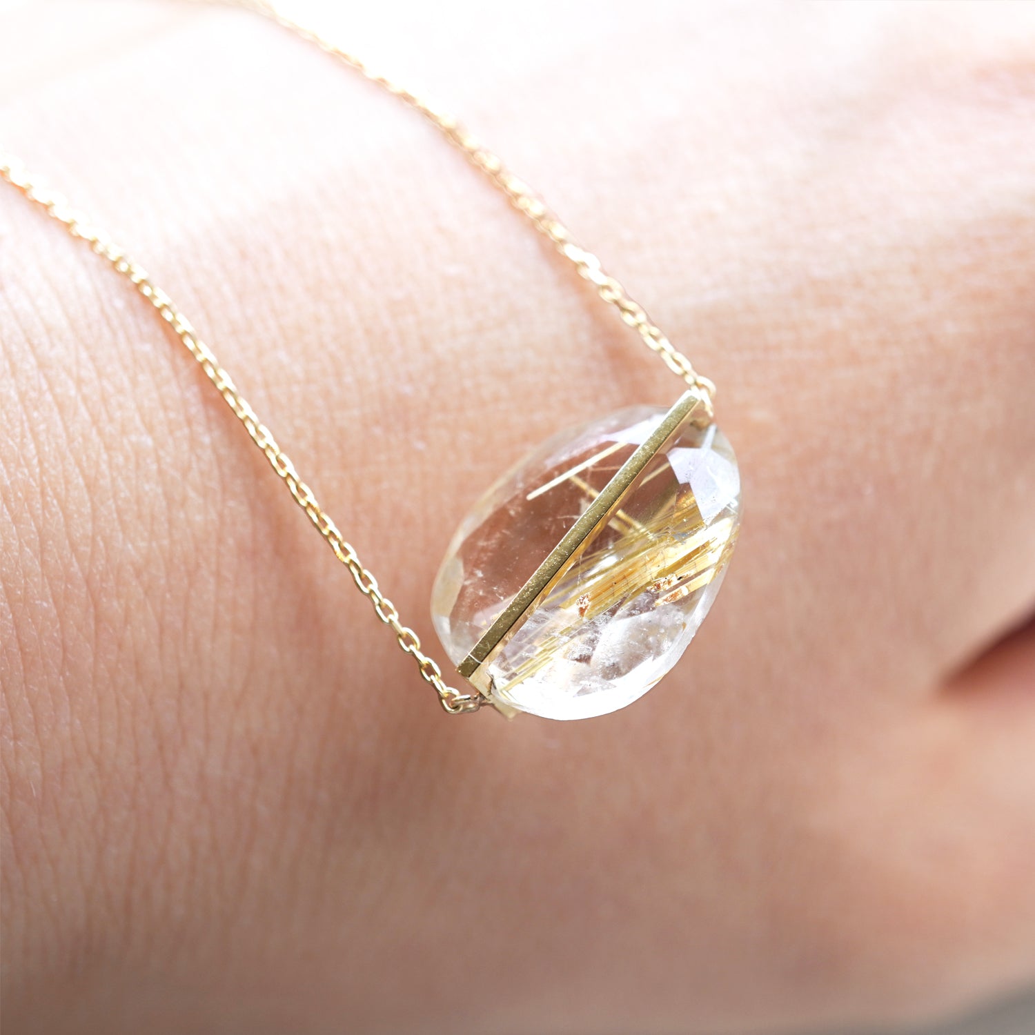 BAND NECKLACE RUTILELATED QUARTZ #2721