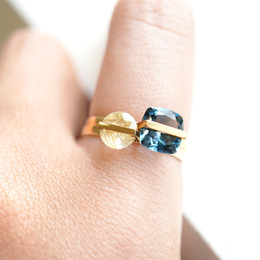 BAND RING RUTILELATED QUARTZ #2603