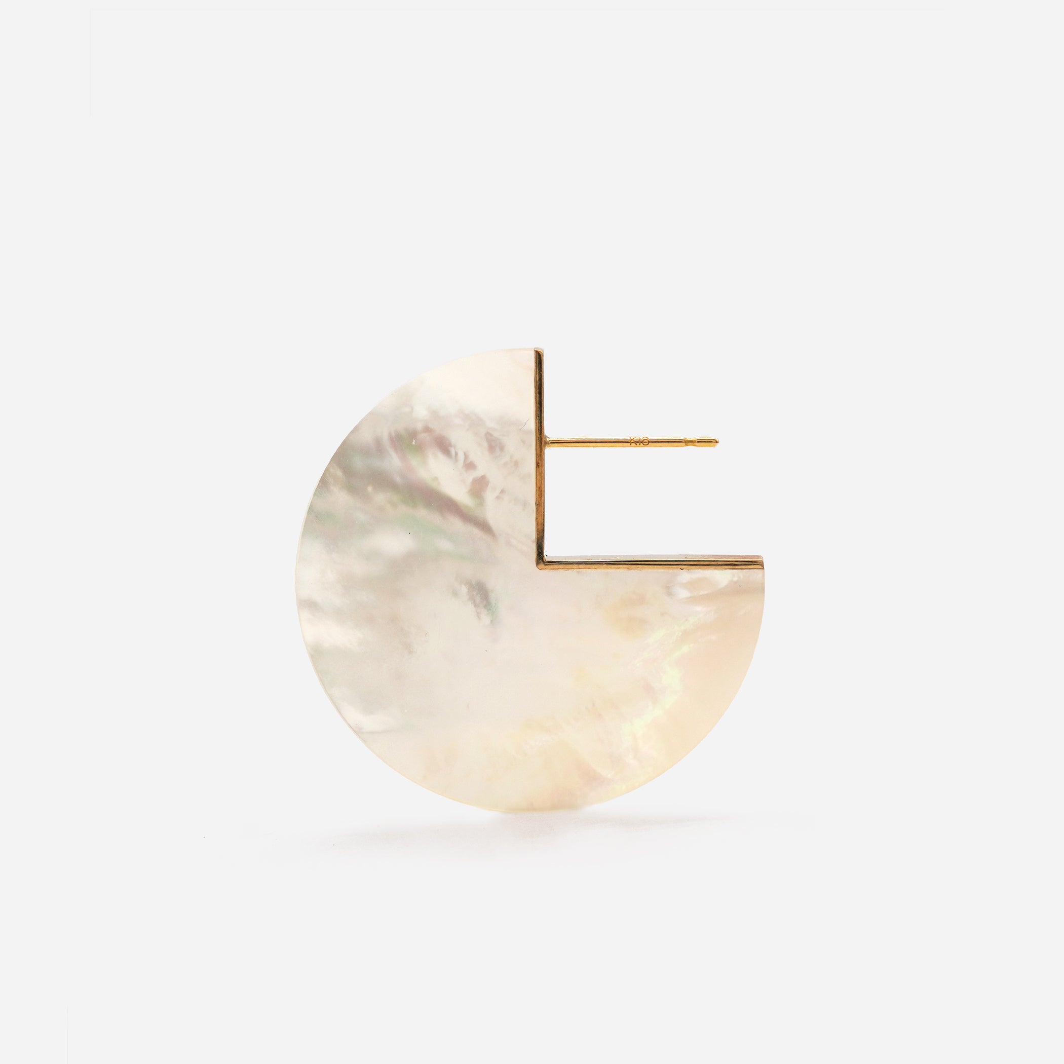 SLICE EARRING SINGLE 白蝶貝 #3140