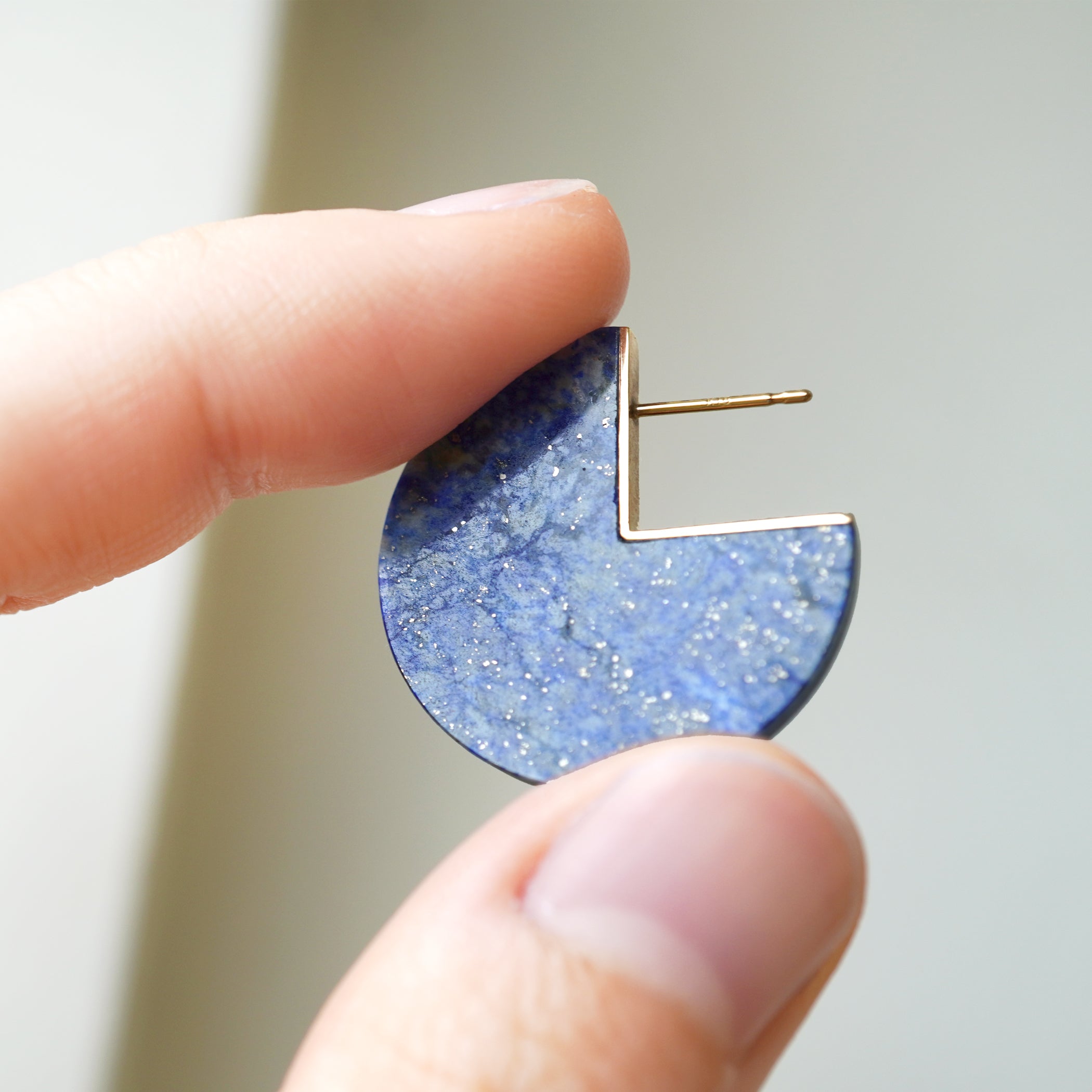 SLICE EARRINGS PAIR LAPIS LAZULI #2690