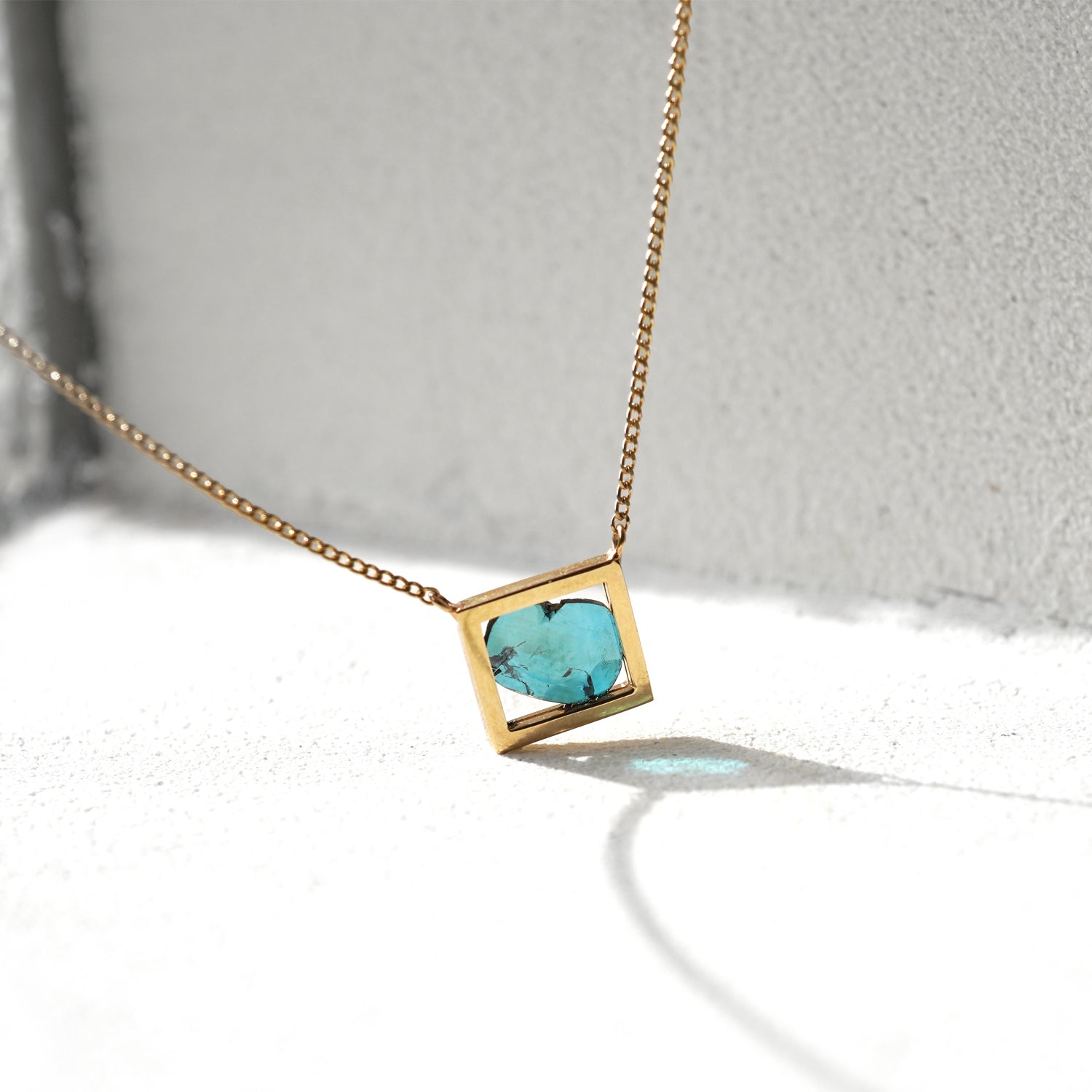 FRAME DIAMOND NECKLACE BLUE #3049