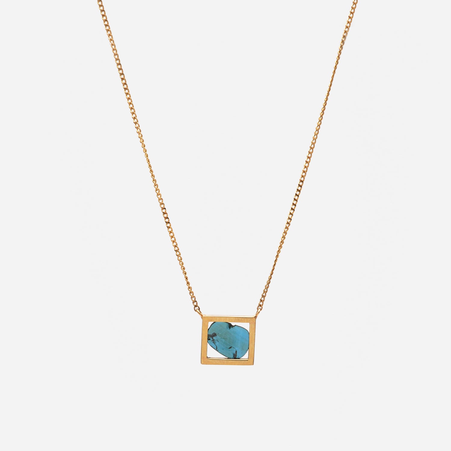 FRAME DIAMOND NECKLACE BLUE #3049