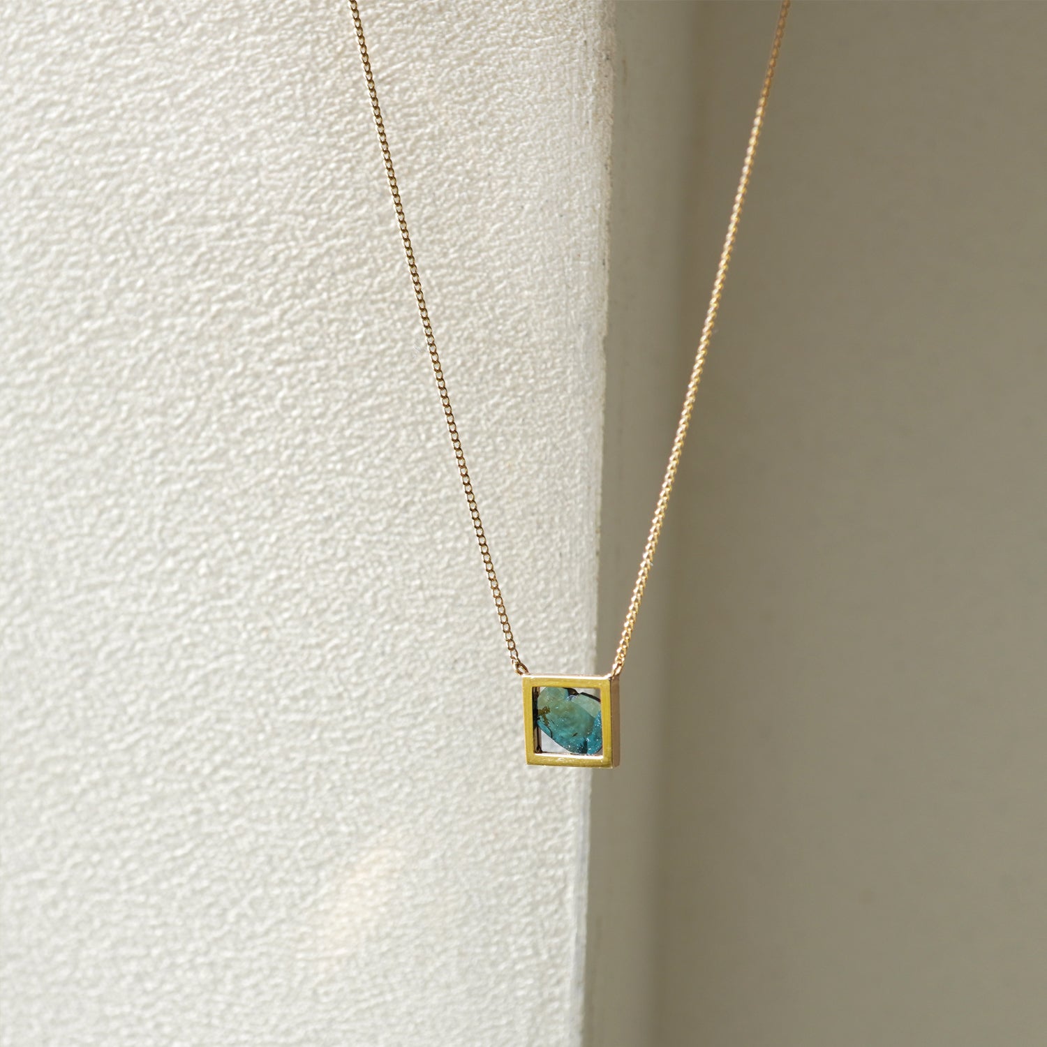 FRAME DIAMOND NECKLACE BLUE #3049