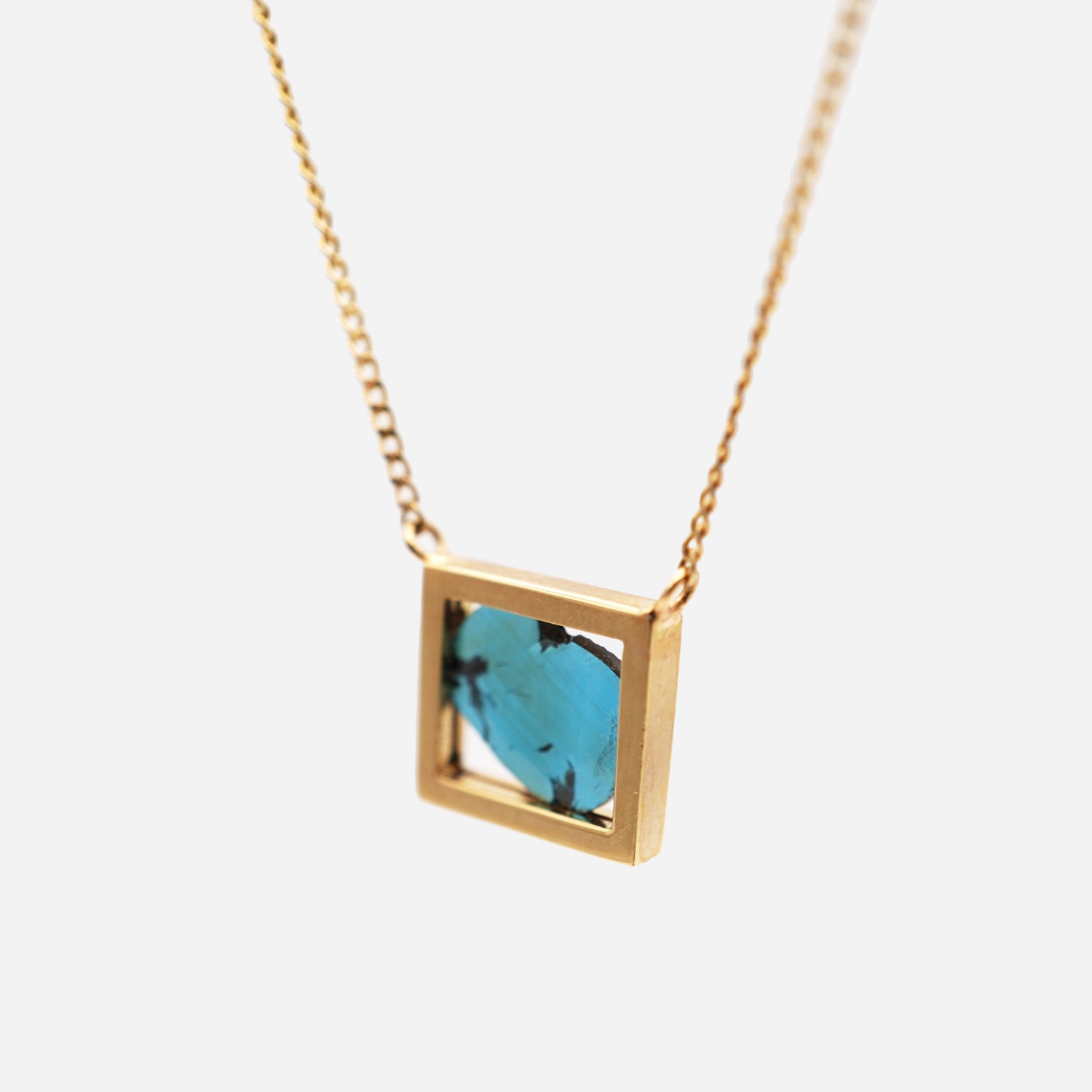 FRAME DIAMOND NECKLACE BLUE #3049