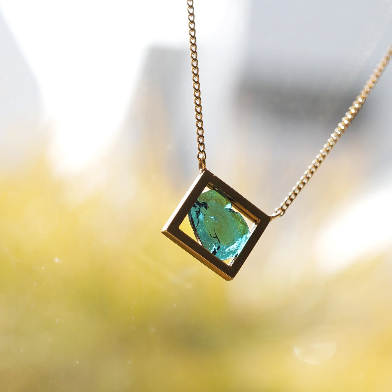 FRAME DIAMOND NECKLACE BLUE #3049