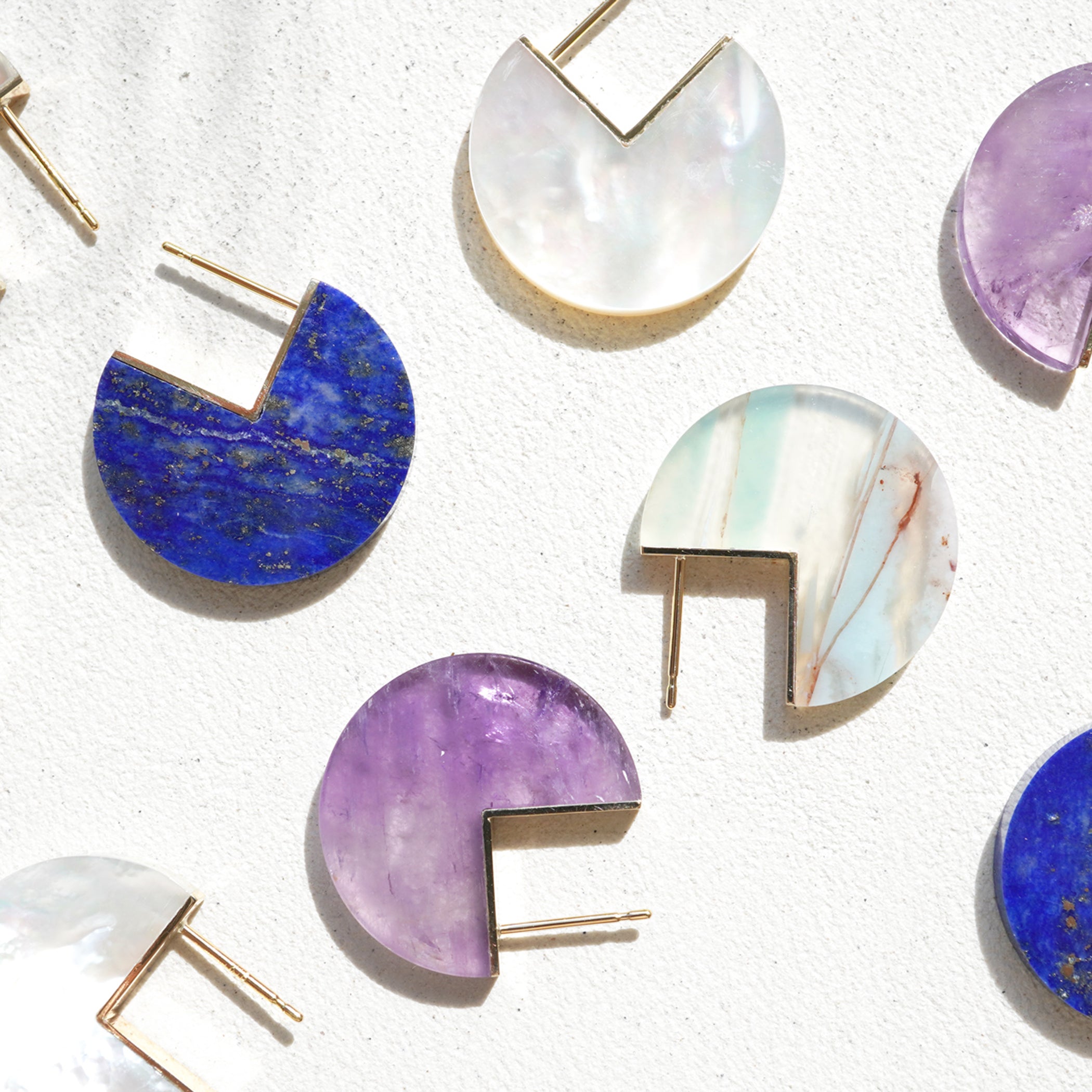 SLICE MINI EARRING SINGLE AMETYST#3398