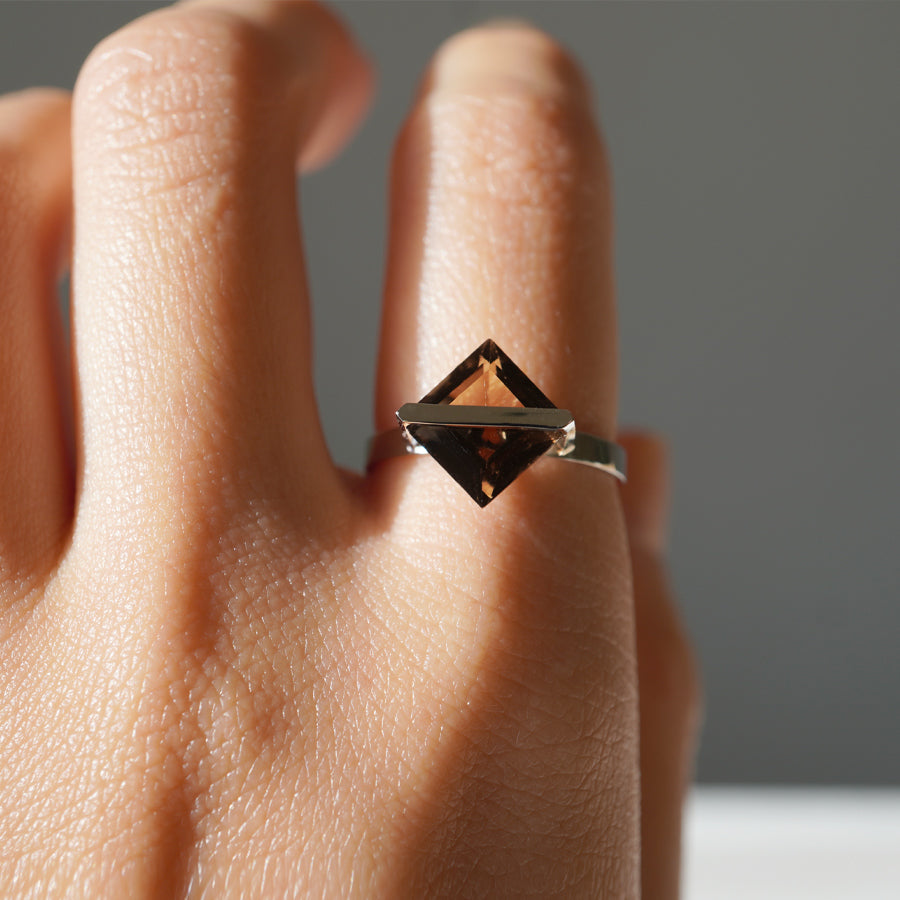 BAND RING SMOKY QUARTZ#3800