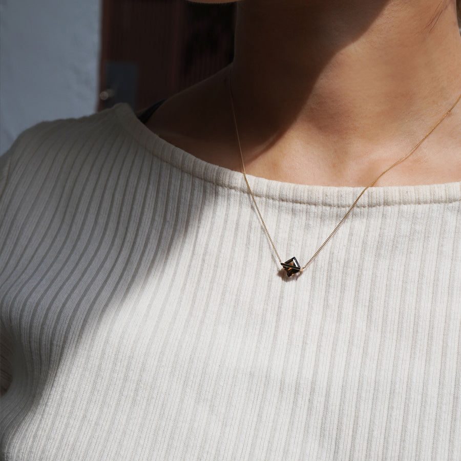 BAND NECKLACE SMOKY QUARTZ #4134