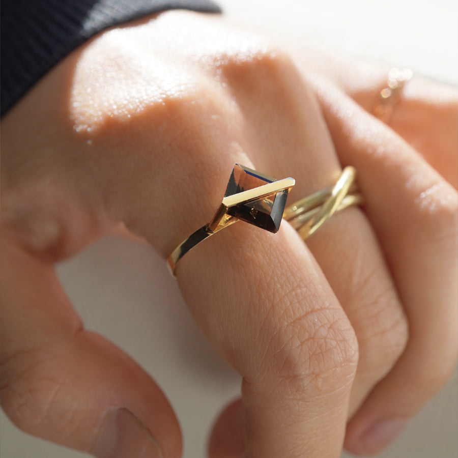 BAND RING SMOKY QUARTZ#3620