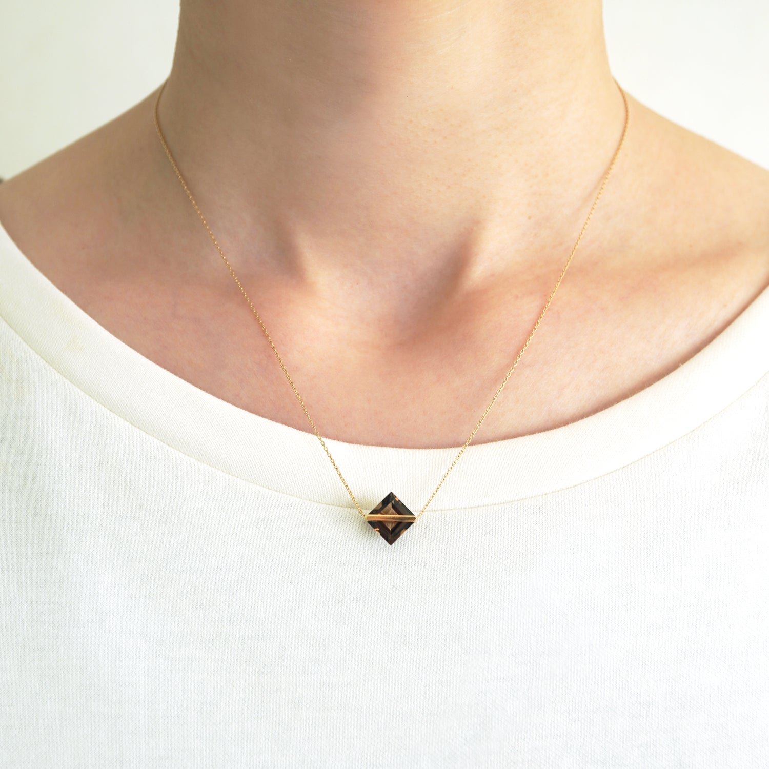 BAND NECKLACE SMOKY QUARTZ #3026