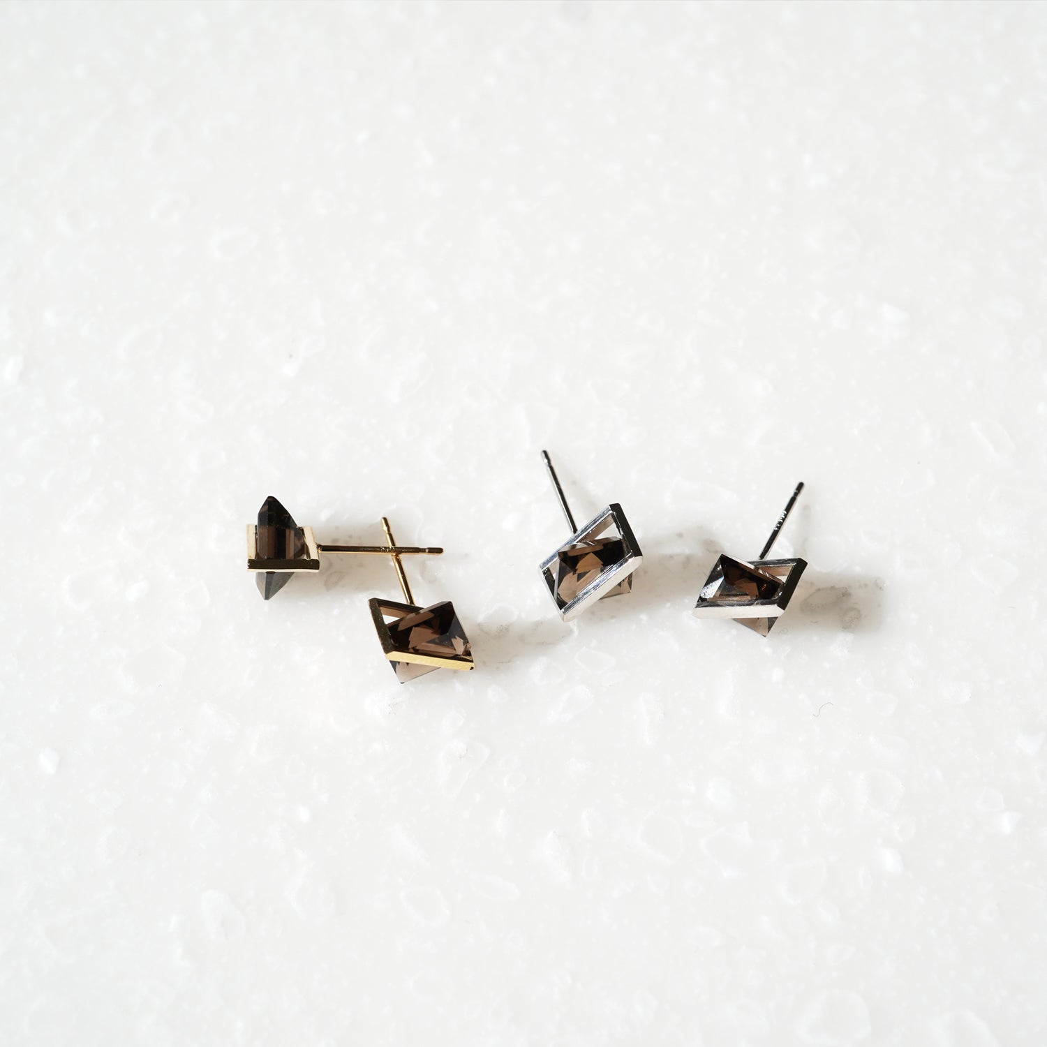 BAND EARRINGS SMOKY QUARTZ #3732