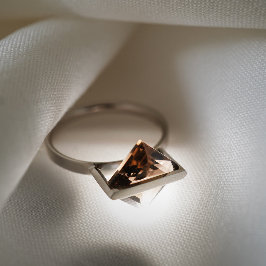 BAND RING SMOKY QUARTZ#3800