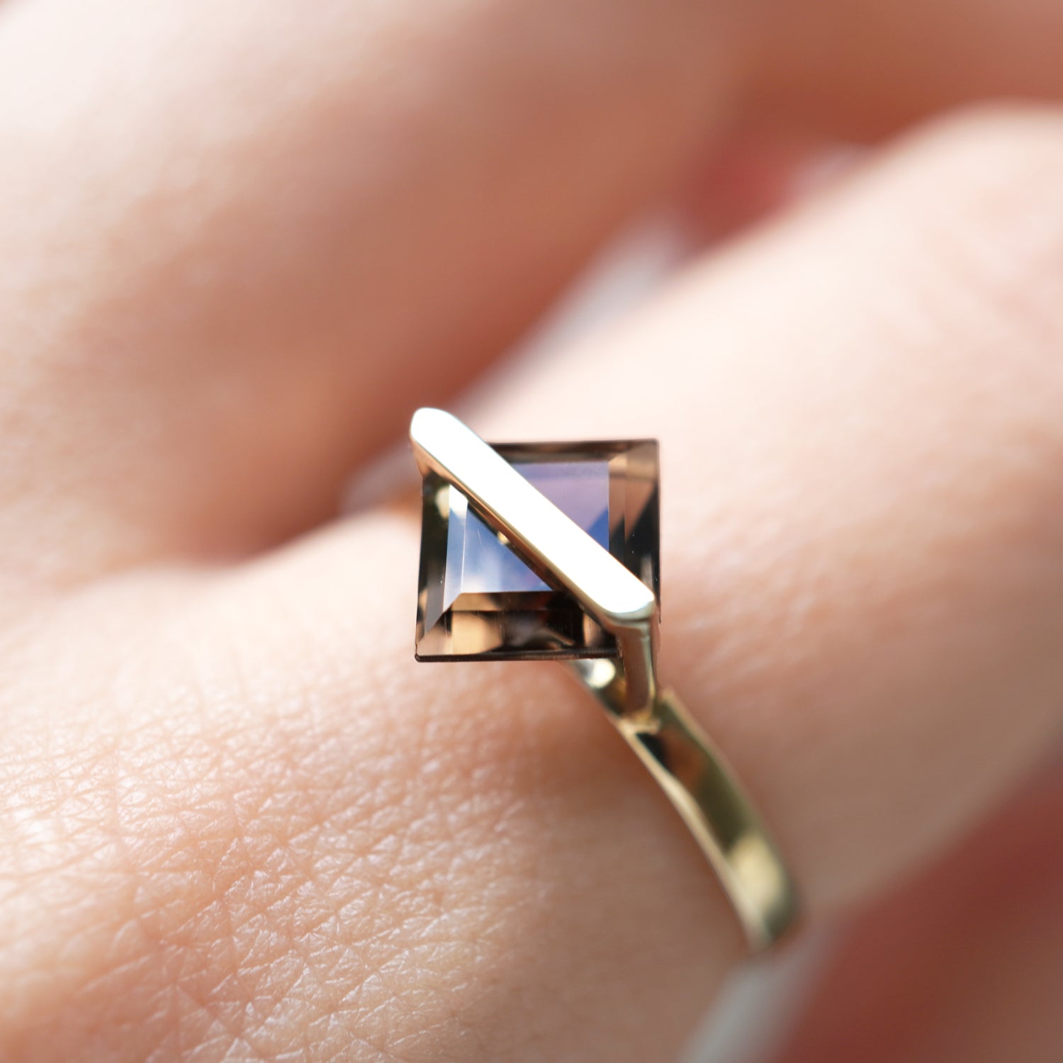 BAND RING SMOKY QUARTZ#3620