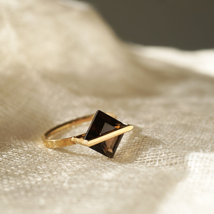 BAND RING SMOKY QUARTZ#4031