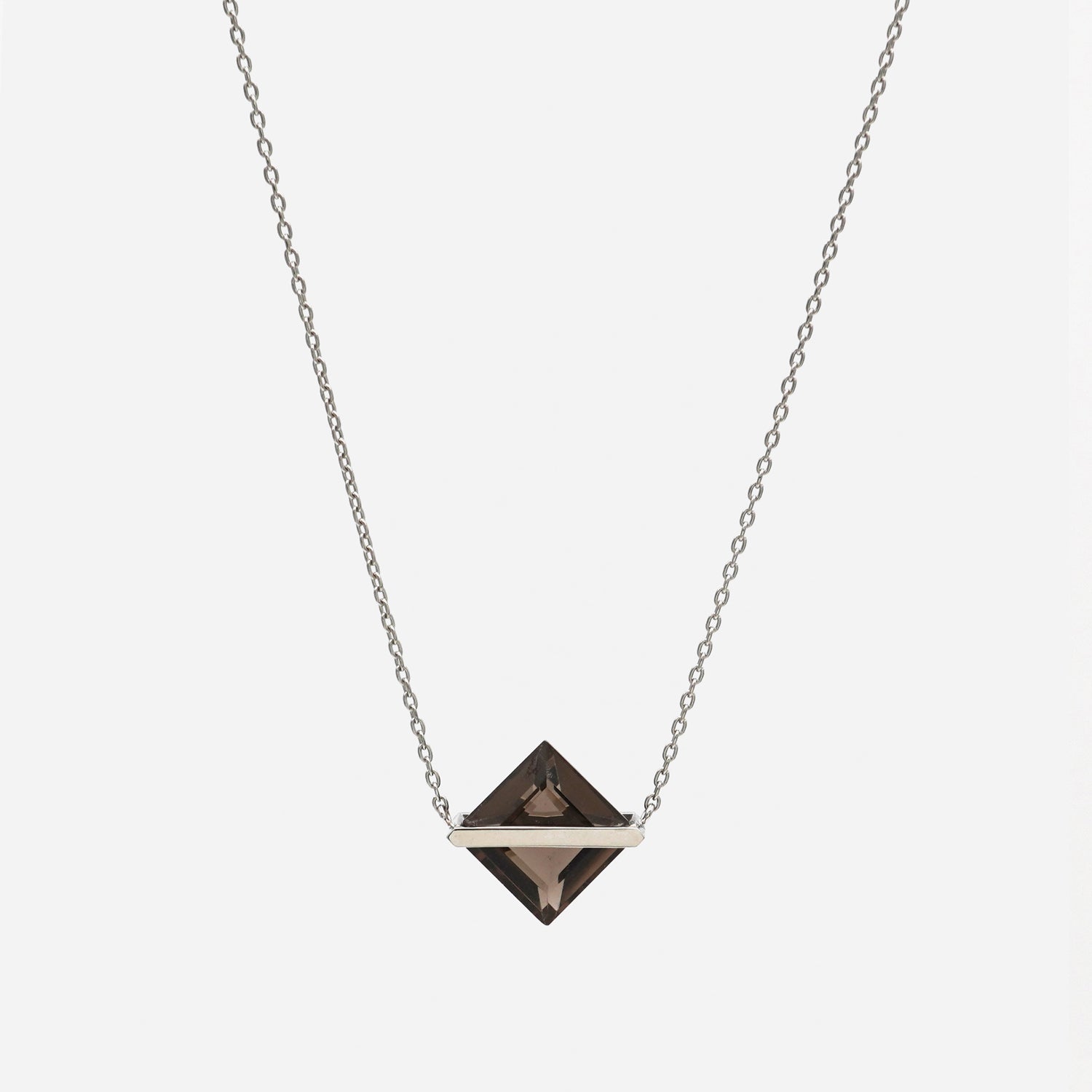 BAND NECKLACE SMOKY QUARTZ#3827