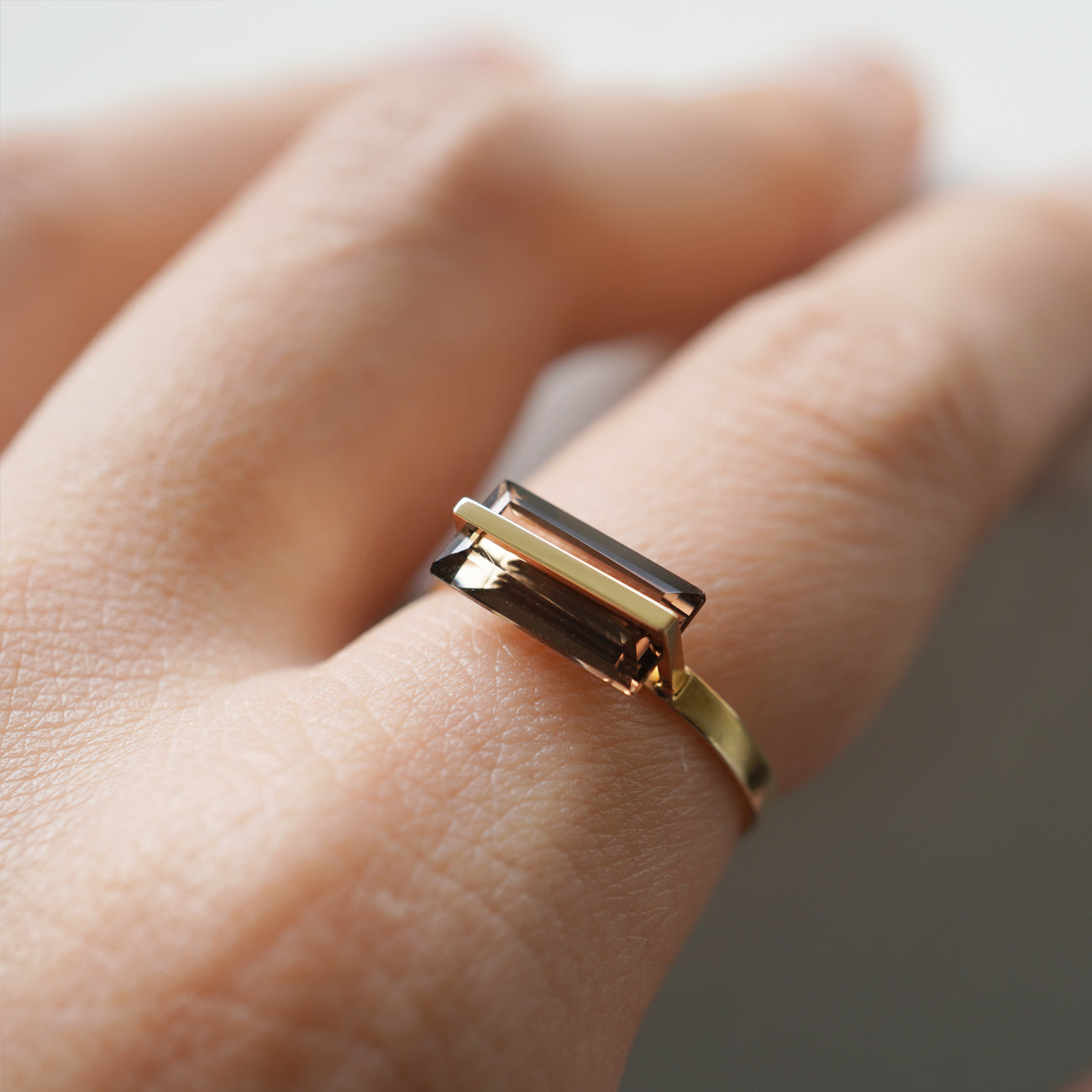 BAND RING SMOKY QUARTZ#3617