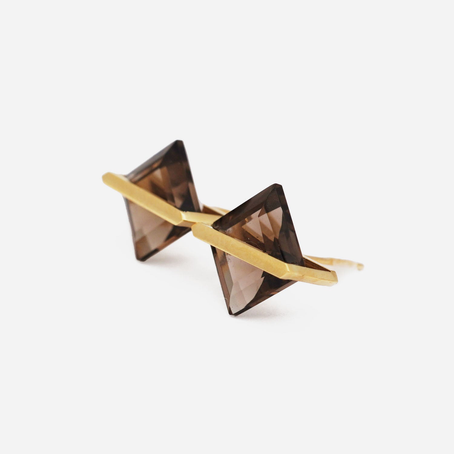 BAND EARRINGS SMOKY QUARTZ #3956