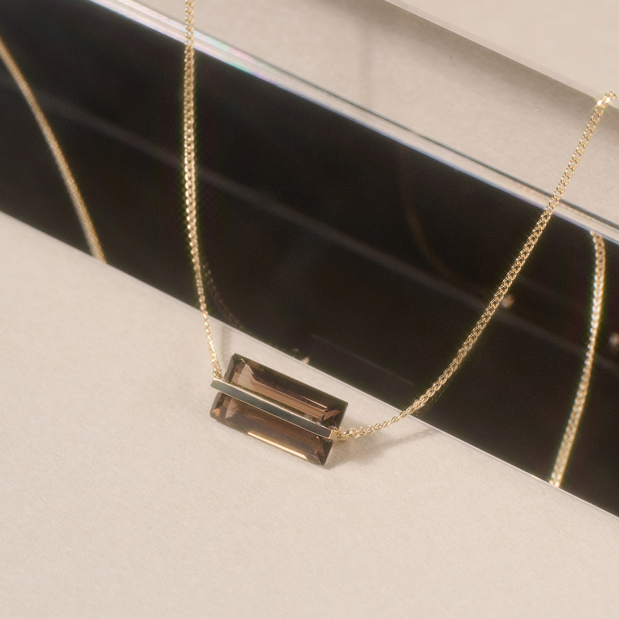 BAND NECKLACE SMOKY QUARTZ #4108