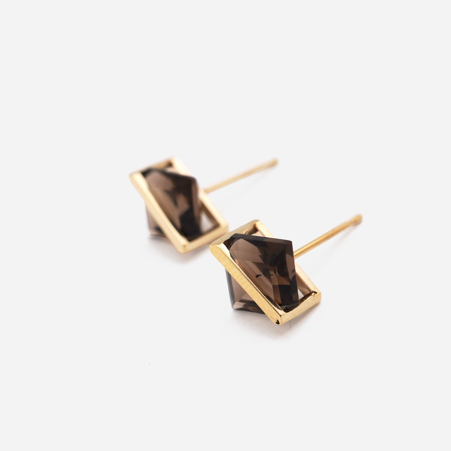 BAND EARRINGS SMOKY QUARTZ #3732