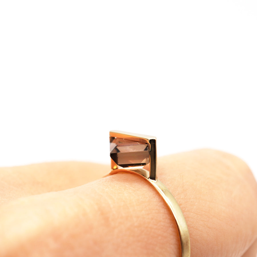 BAND RING SMOKY QUARTZ#3111