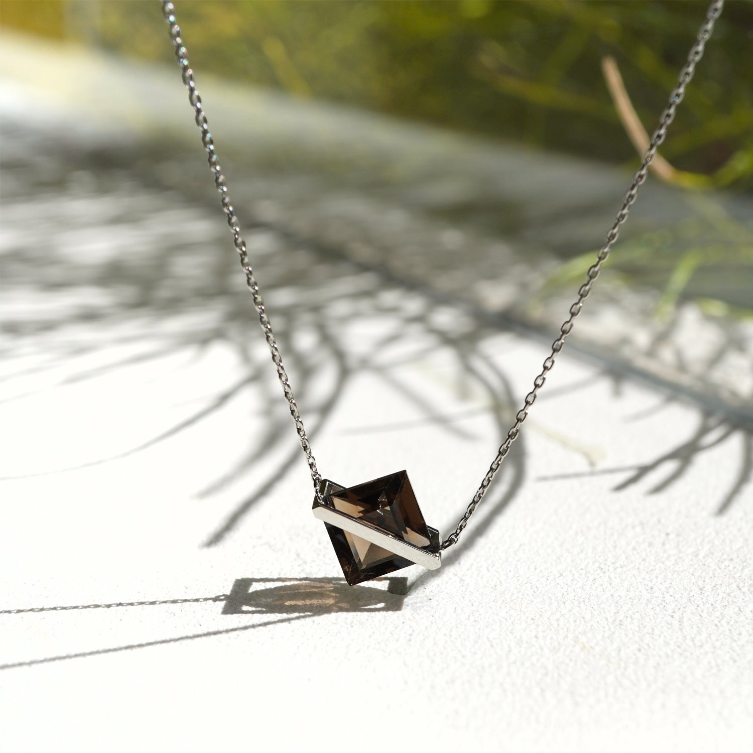 BAND NECKLACE SMOKY QUARTZ#3827