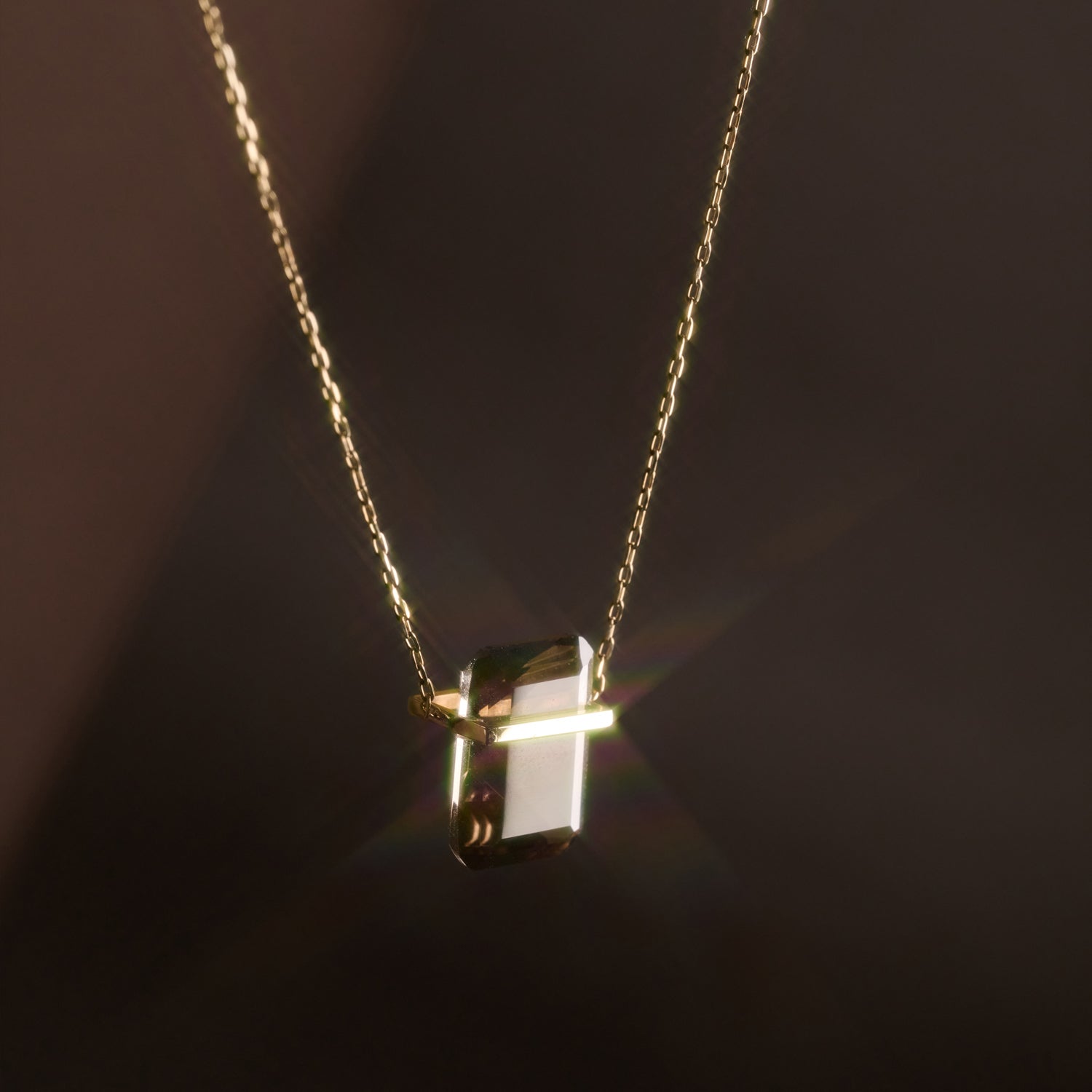 BAND NECKLACE SMOKY QUARTZ #3166