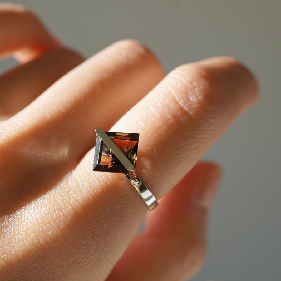 BAND RING SMOKY QUARTZ#3800