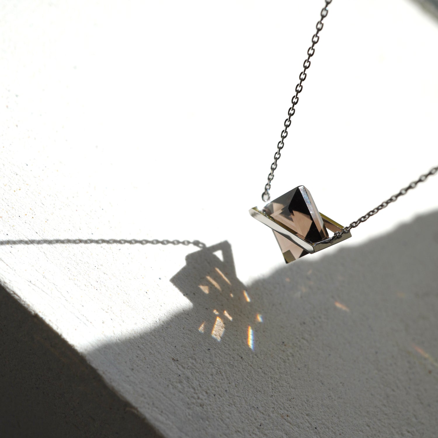 BAND NECKLACE SMOKY QUARTZ#3827