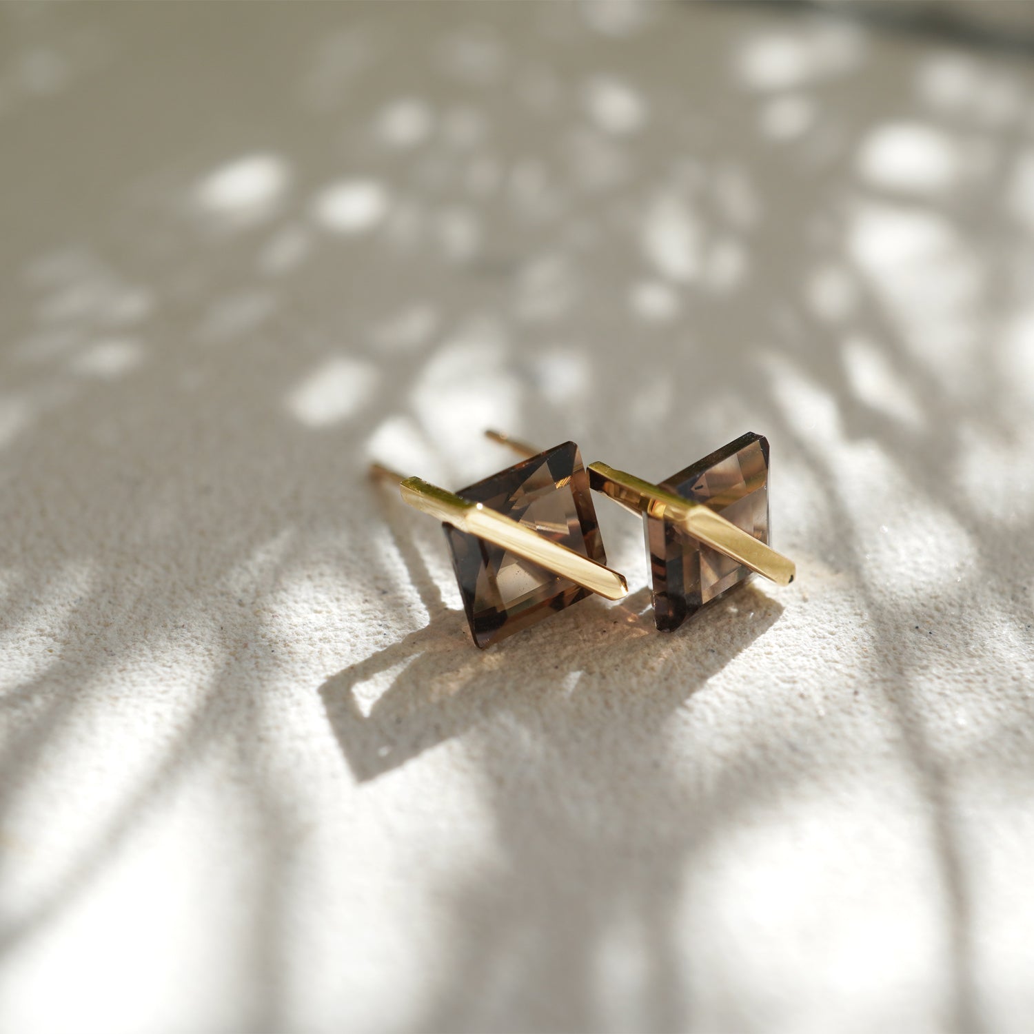 BAND EARRINGS SMOKY QUARTZ #3732