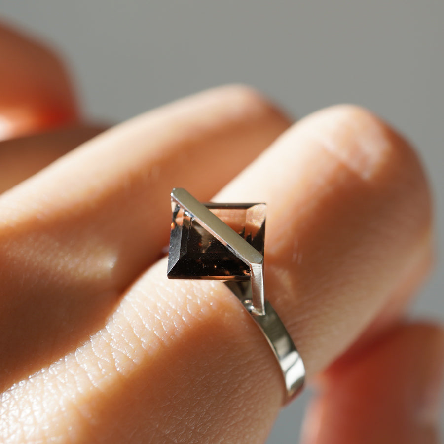 BAND RING SMOKY QUARTZ#3800