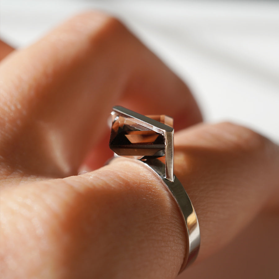 BAND RING SMOKY QUARTZ#3800