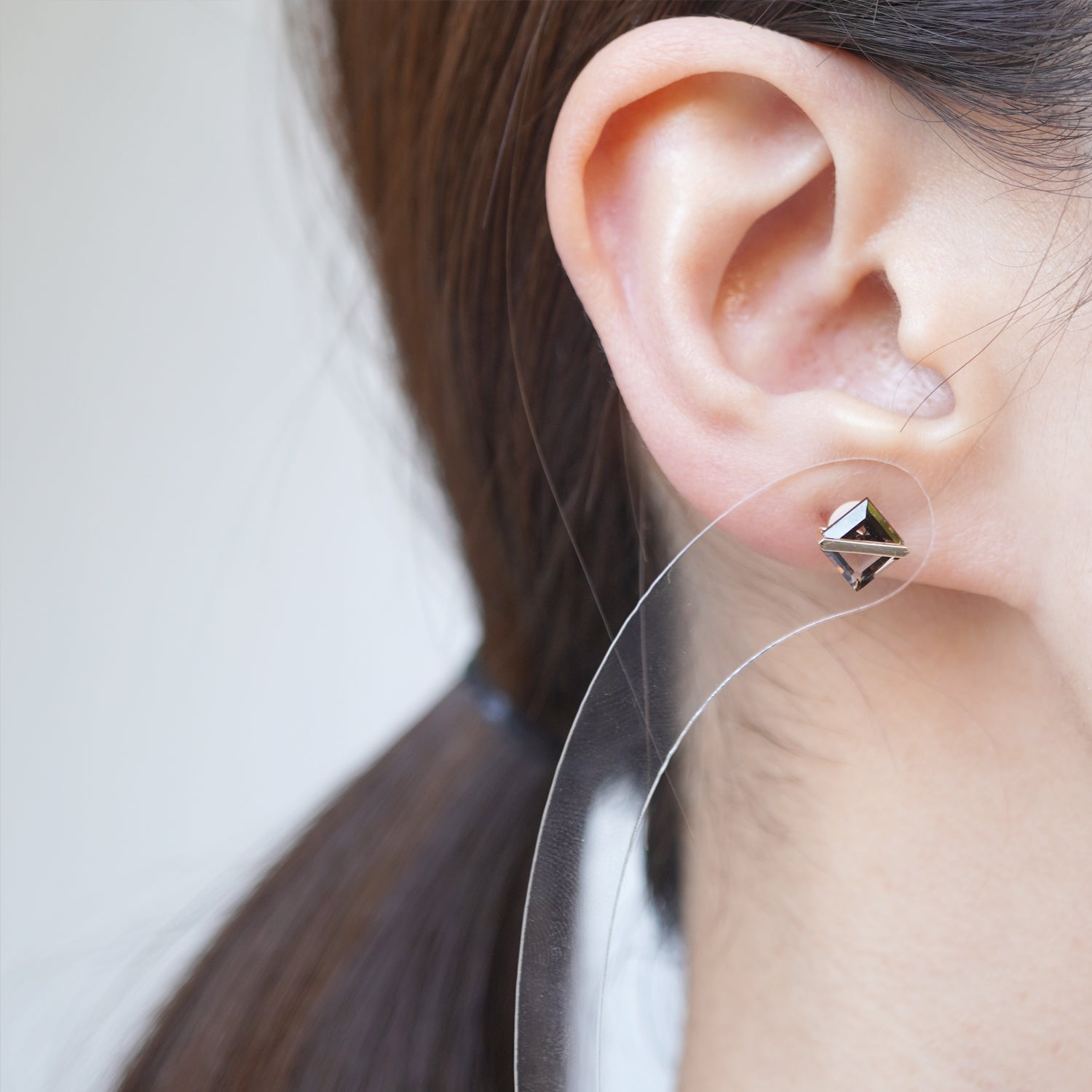 BAND EARRINGS SMOKY QUARTZ #3732