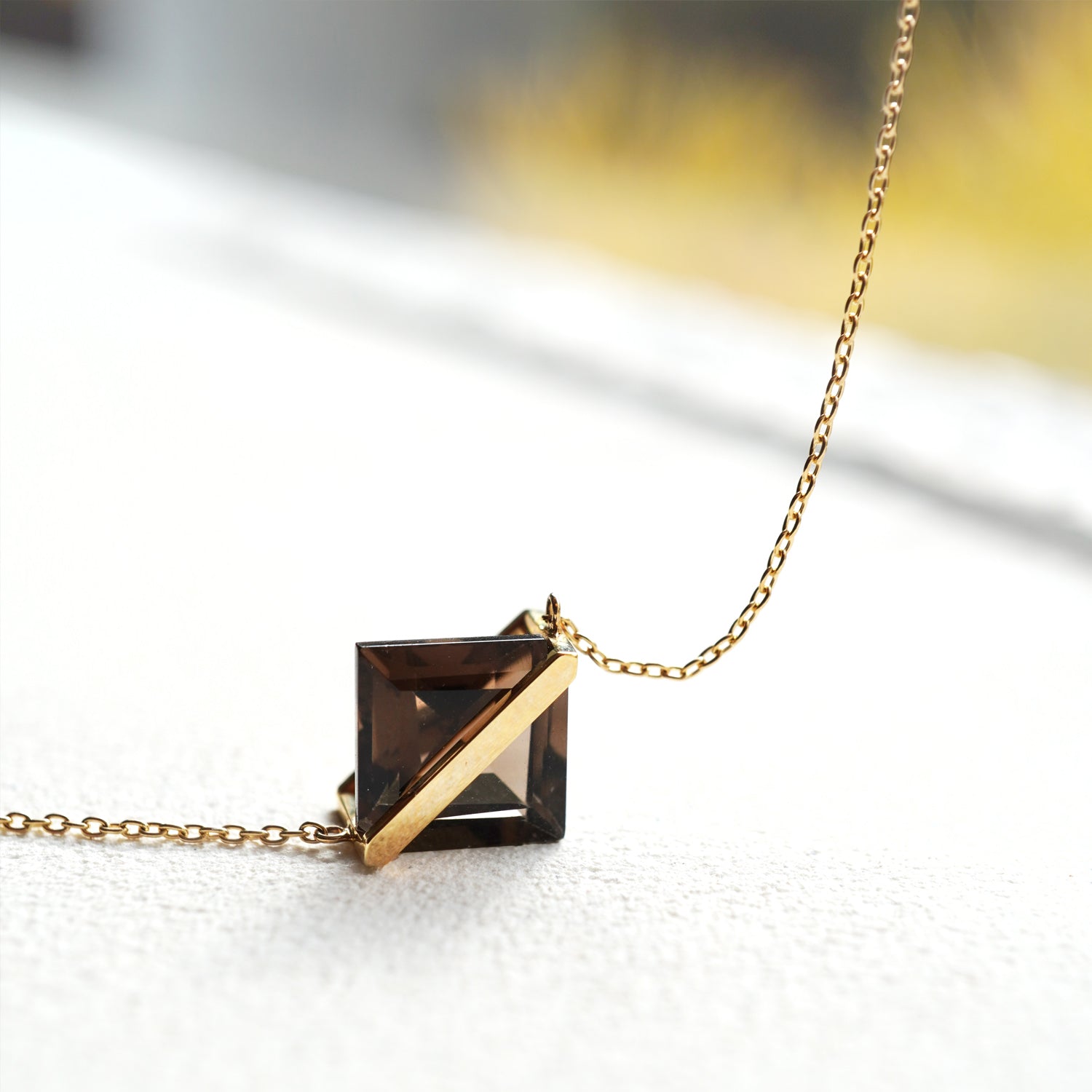 BAND NECKLACE SMOKY QUARTZ #3457