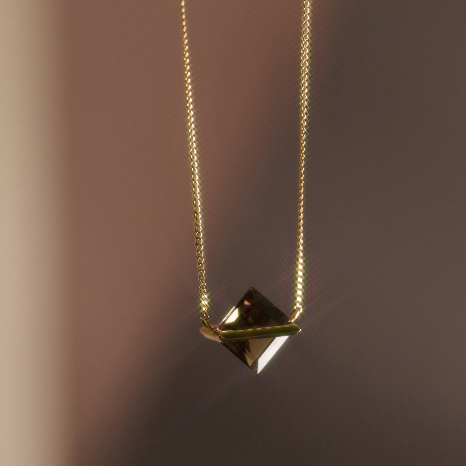 BAND NECKLACE SMOKY QUARTZ #3734