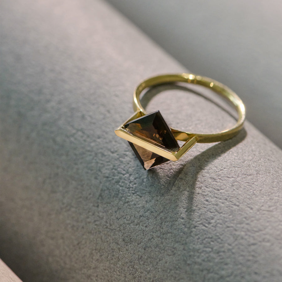 BAND RING SMOKY QUARTZ#4031