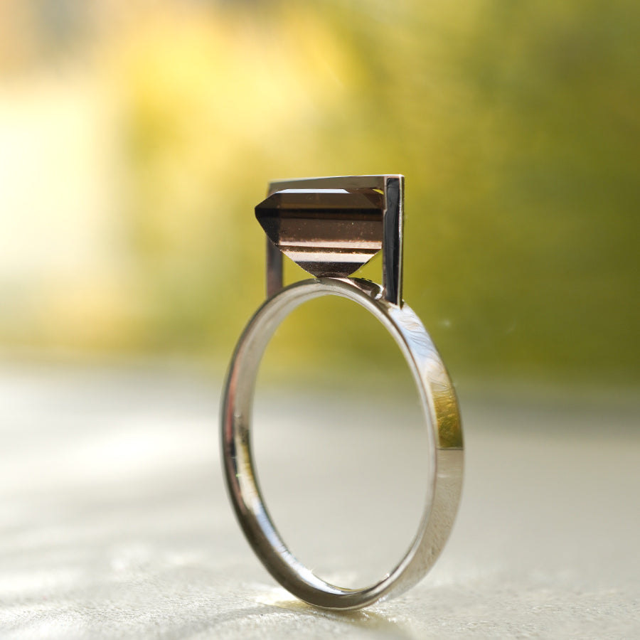 BAND RING SMOKY QUARTZ#3800