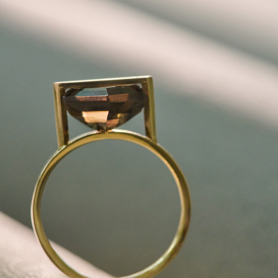 BAND RING SMOKY QUARTZ#4031