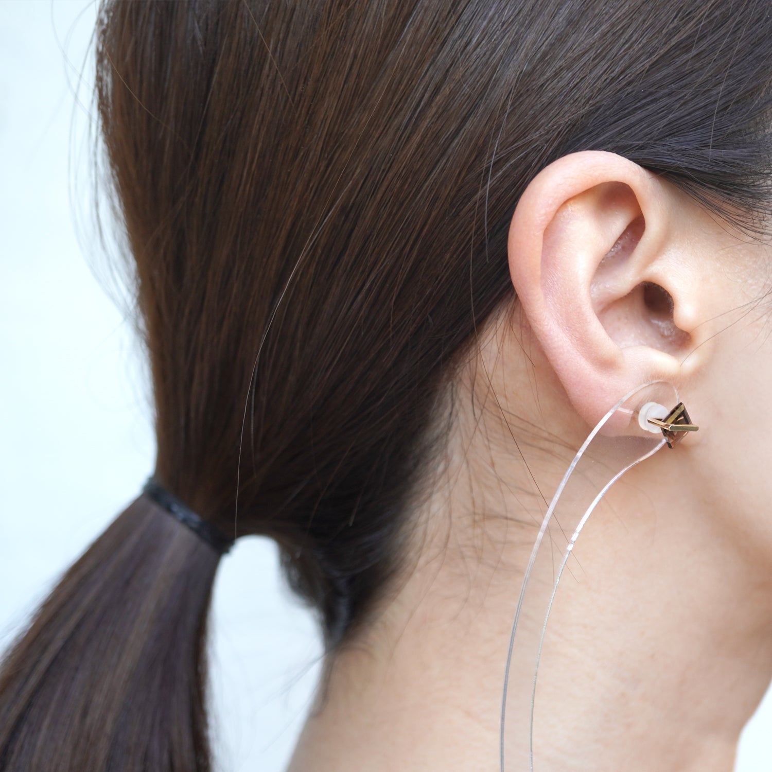 BAND EARRINGS SMOKY QUARTZ #3732