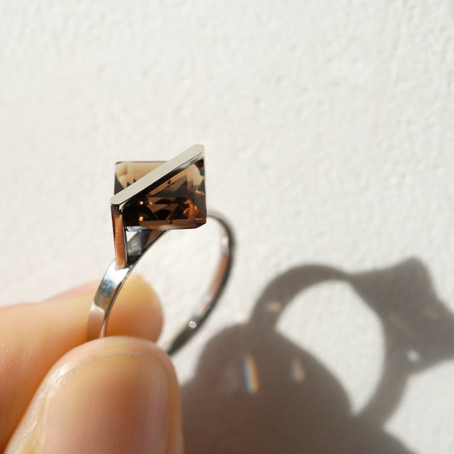 BAND RING SMOKY QUARTZ#3800