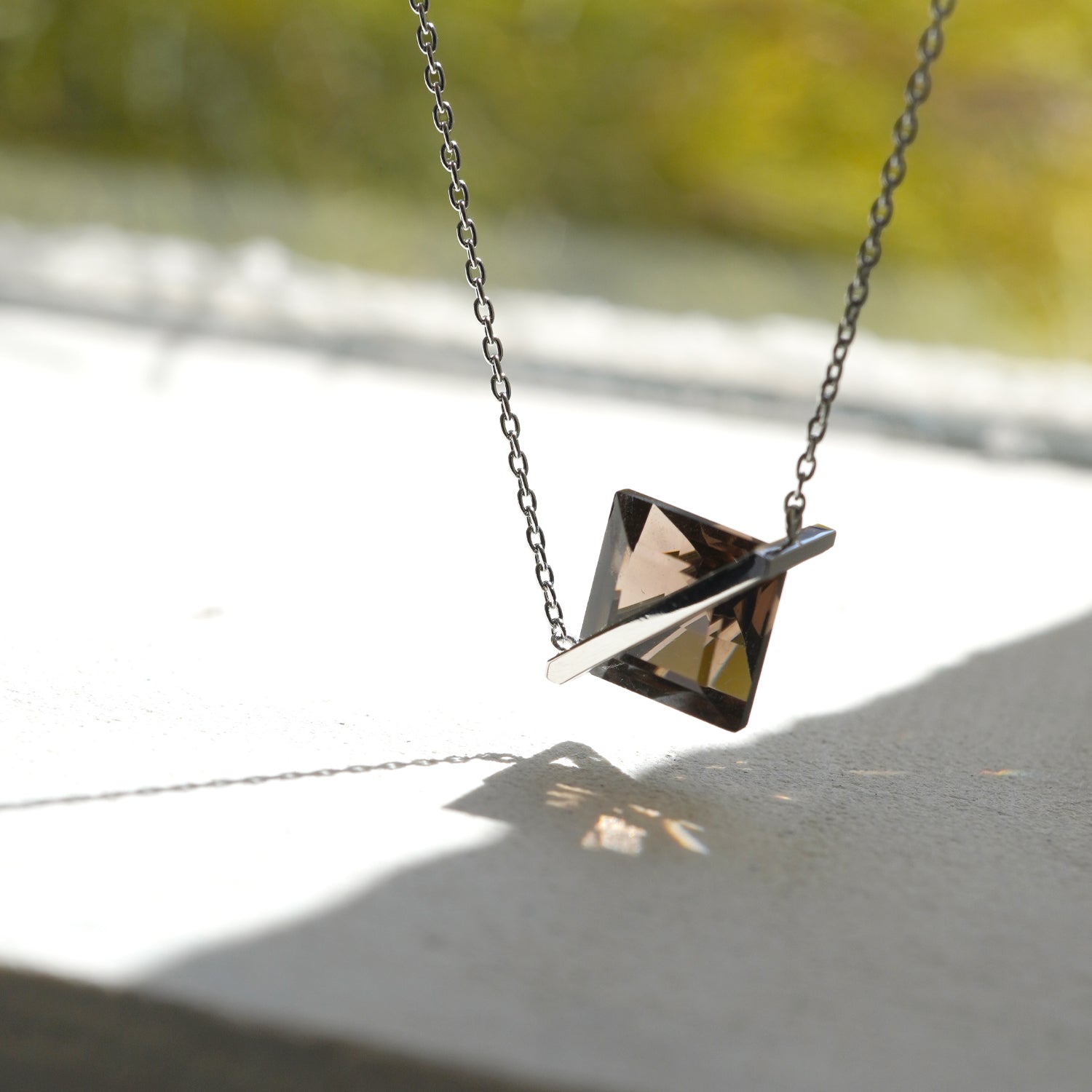 BAND NECKLACE SMOKY QUARTZ#3827
