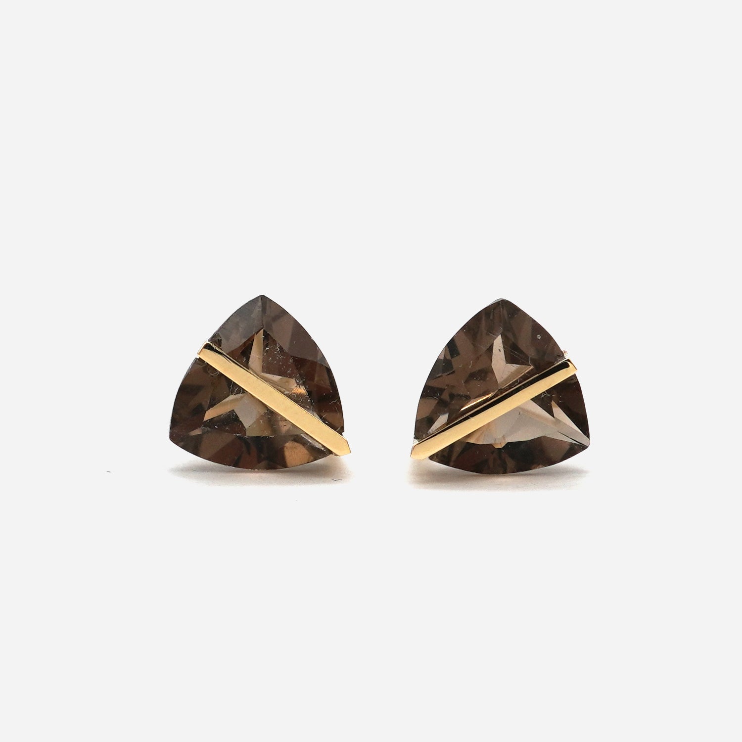 BAND EARRINGS SMOKY QUARTZ #4216