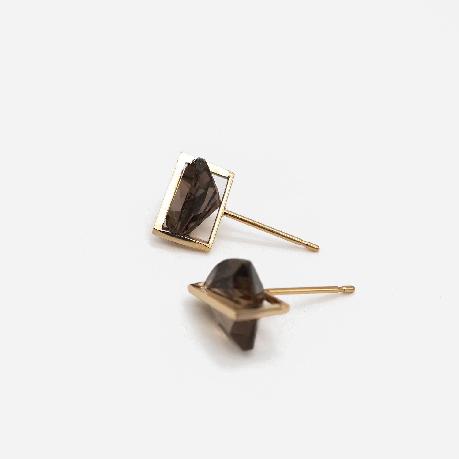 BAND EARRINGS SMOKY QUARTZ #4216