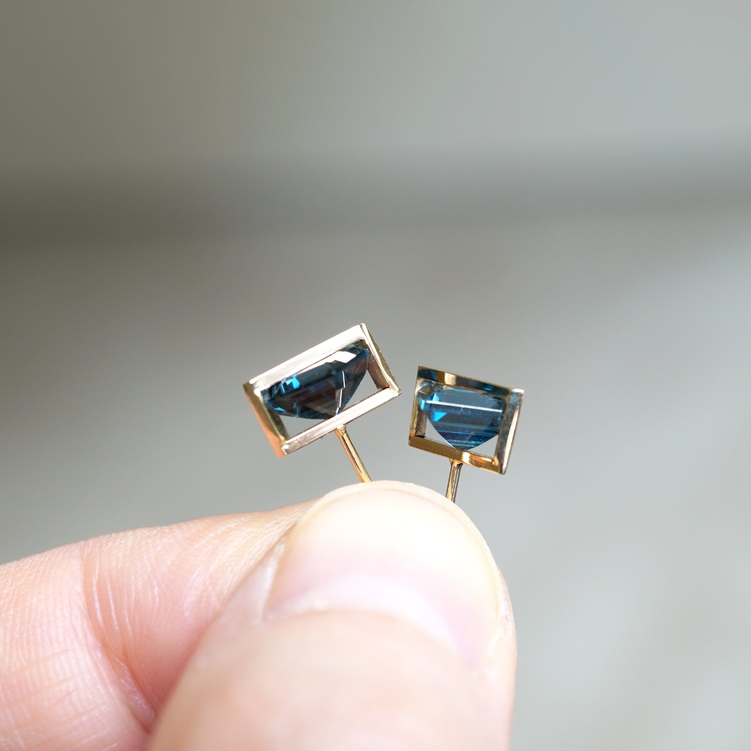 BAND EARRINGS BLUE TOPAZ #3324