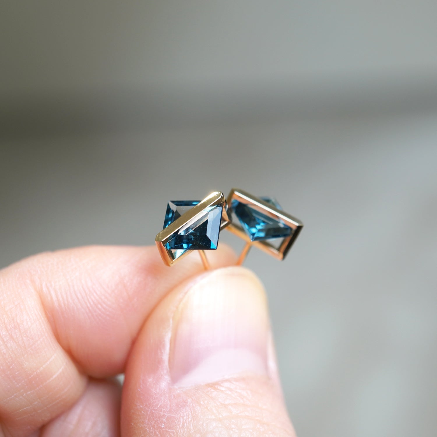 BAND EARRINGS BLUE TOPAZ #3324
