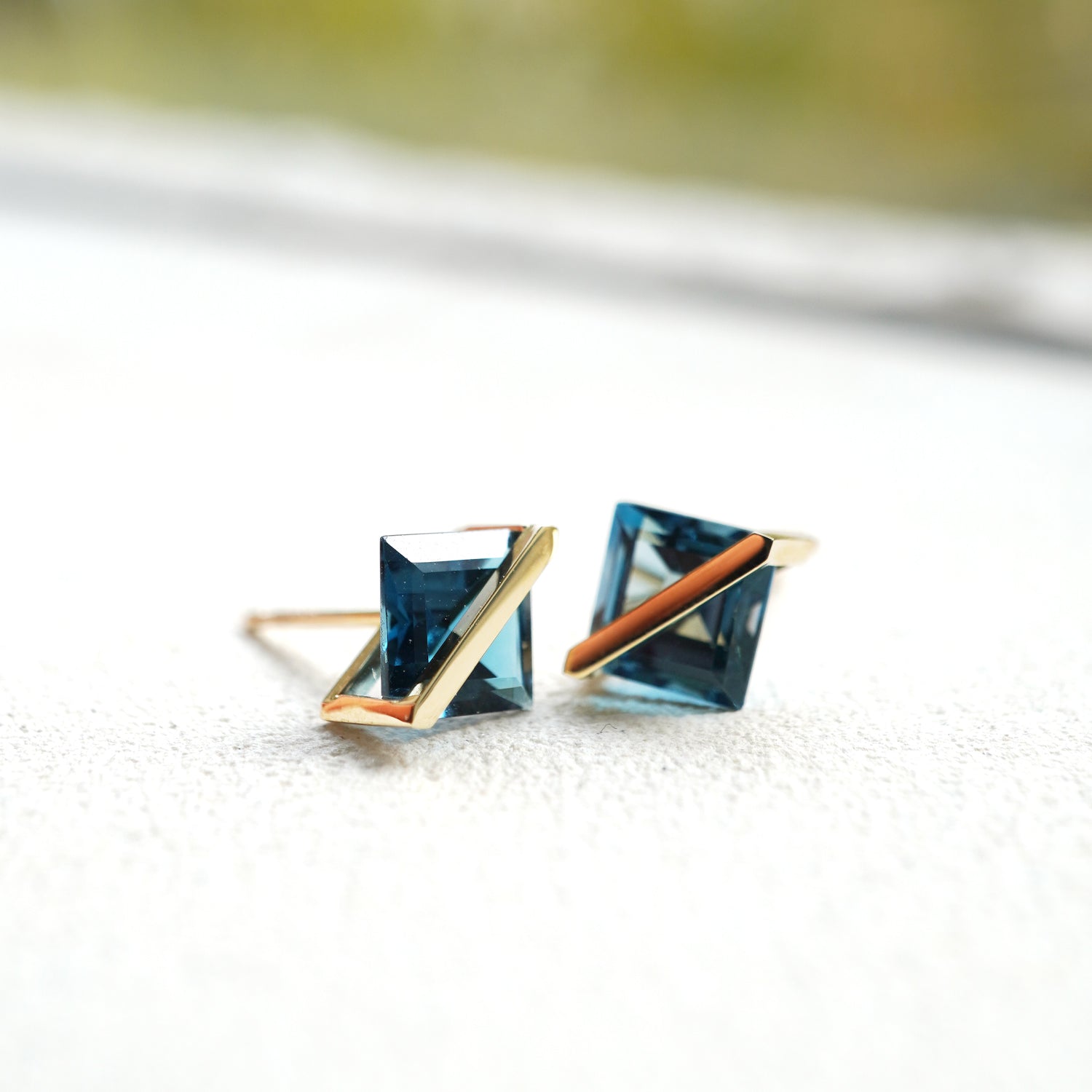 BAND EARRINGS BLUE TOPAZ #3324
